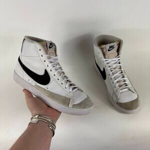 Nike Blazer Mid '77 Sneakers Women's 8.5 White Leather Lace Up Athletic Shoes